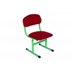 Children's T-shaped chair, on a round tube, is regulated on growth groups No1-3, semi-soft (fabric)